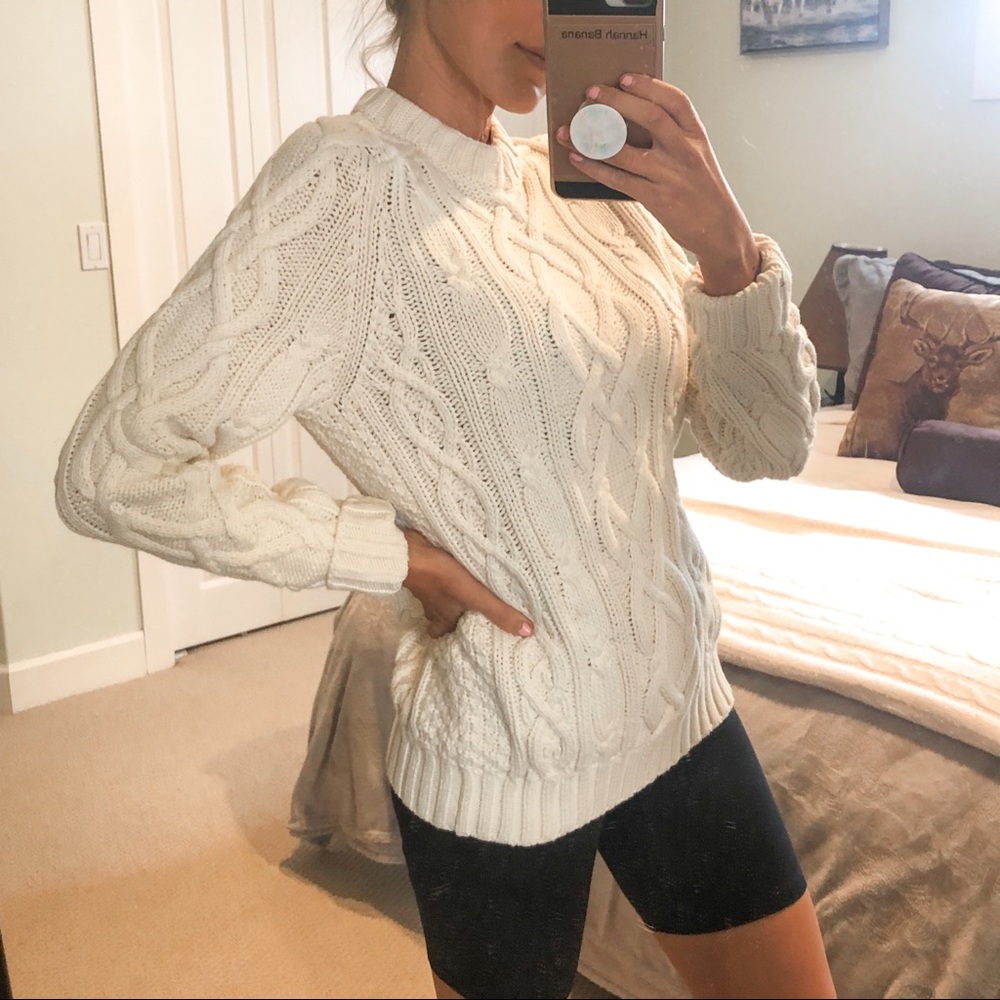 Land’s End Drifter Cream Knit Sweater